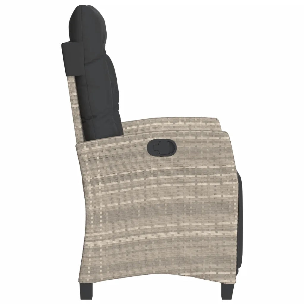 Sedie da Giardino Reclinabili 2 pz con Poggiapiedi Polyrattan