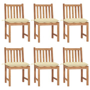 Sedie da Giardino 6 pz con Cuscini in Legno Massello di Teak cod mxl 13040