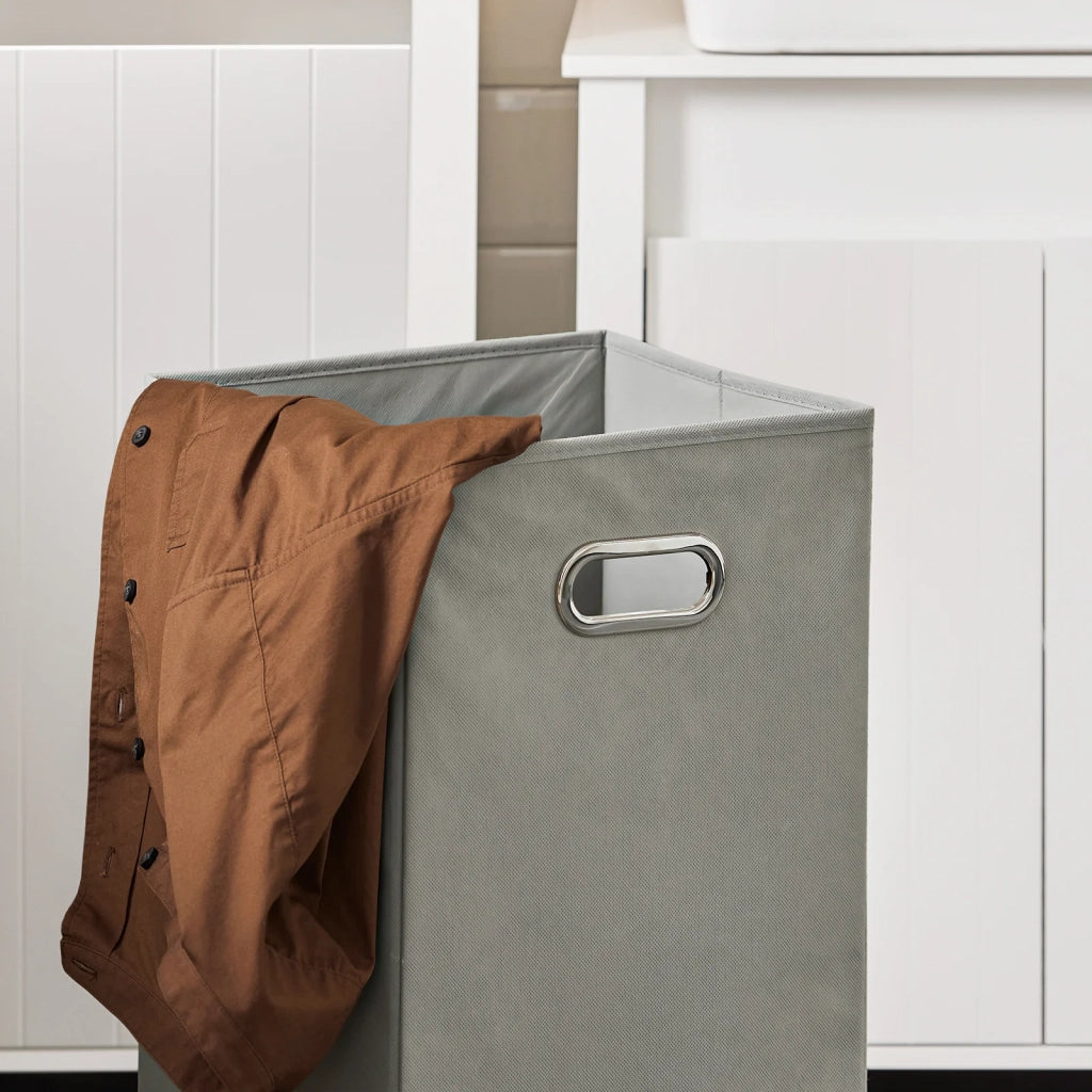 Mobile Colonna Bagno Mobile Alto Con Portabiancheria Apribile Mobile Bagno Mobile Bagno Stretto Bianco 45x35x171cm BZR102-W SoBuy
