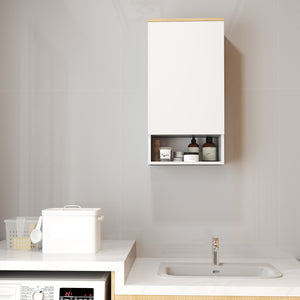Armadietto Bagno Pensile a Muro 40x27x77 cm con Mensole Regolabili in Legno e MDF Bianco