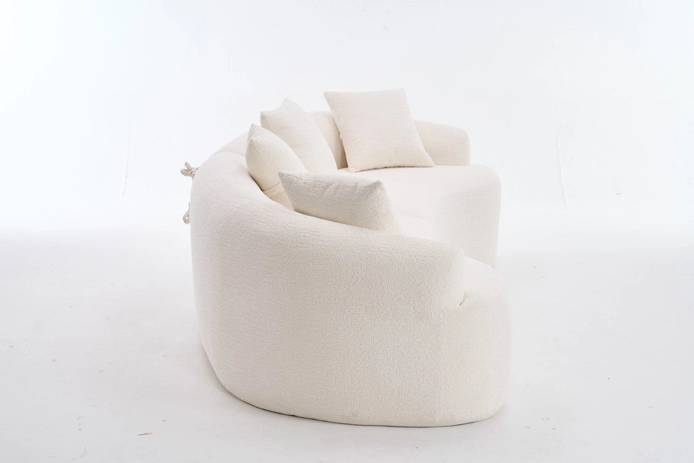 Divano 4 posti ¨C Minimal ¨C Tessuto chenille grigio tortora, 260x160x85cm