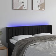 Testiera a LED-Testata con LED Nera 147x16x78/88 cm in Velluto 541985