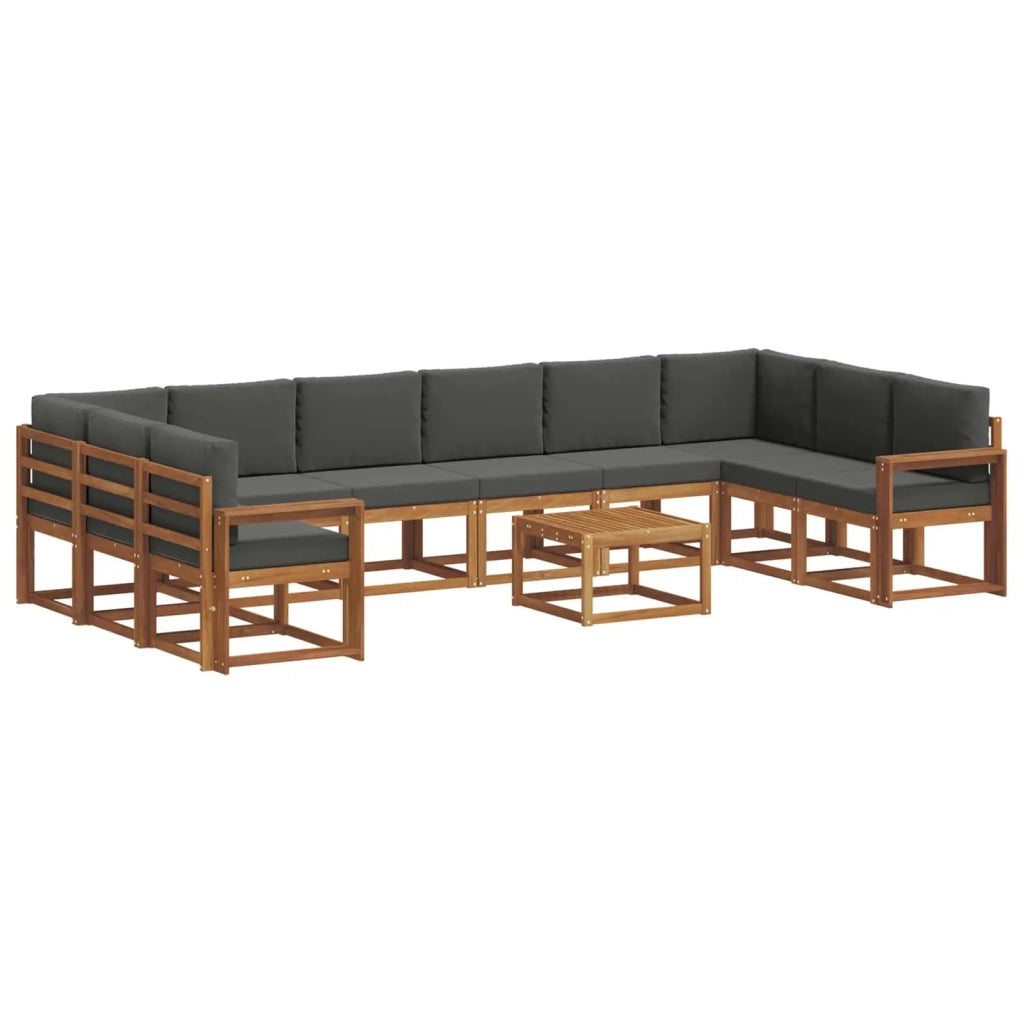 Set di divani da esterno 11 pcs Naturale e Antracite 3367095