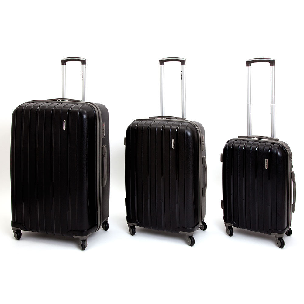 Set 3 Valigie Trolley Rigide in Polipropilene 4 Ruote TSA Ravizzoni Iron Nero