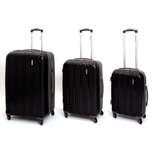 Set 3 Valigie Trolley Rigide in Polipropilene 4 Ruote TSA Ravizzoni Iron Nero