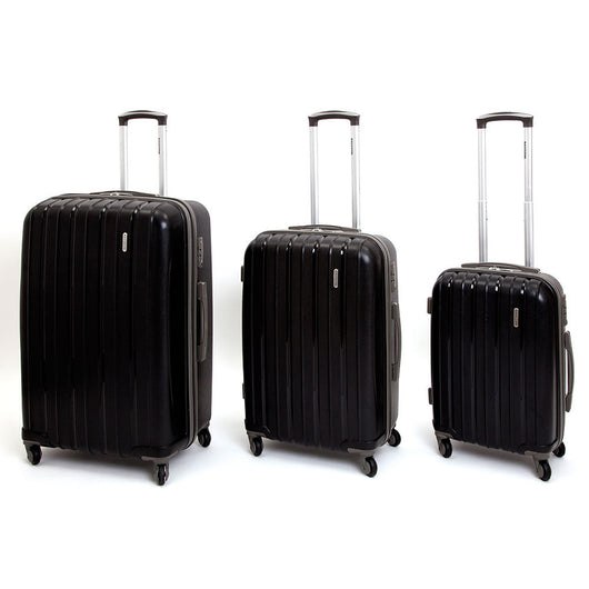 Set 3 Valigie Trolley Rigide in Polipropilene 4 Ruote TSA Ravizzoni Iron Nero