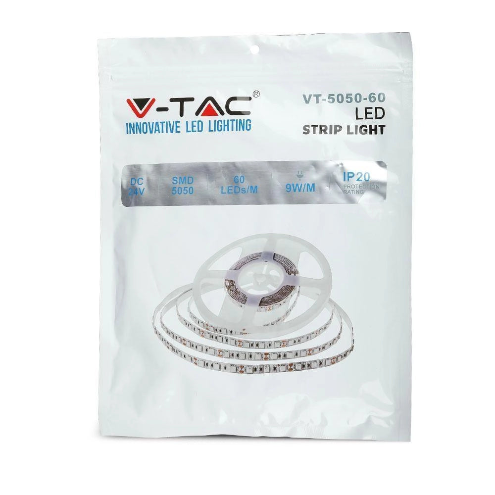 V-TAC Striscia LED SMD5050 24V 9W/m 3000K 1000lm IP20