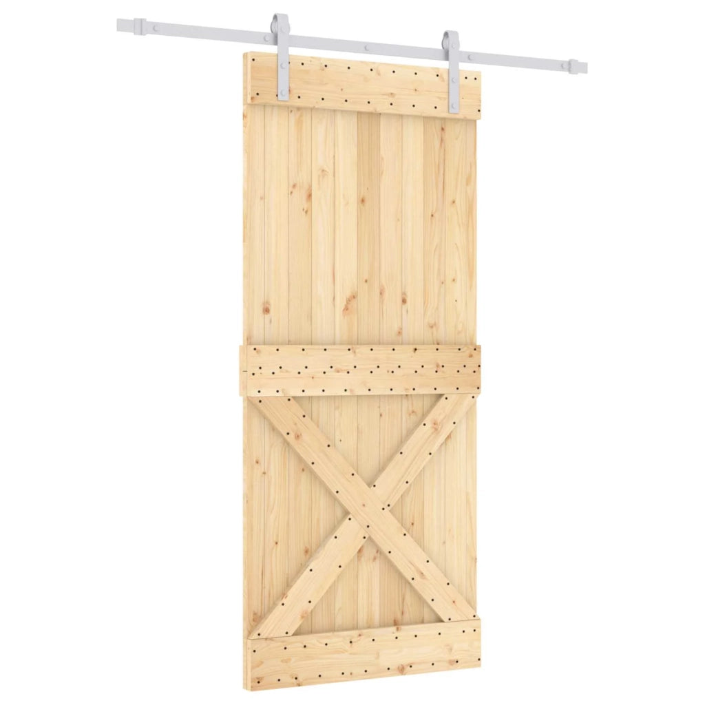 Porta scorrevole Naturale e Bianco 90 x 210 cm 3444944