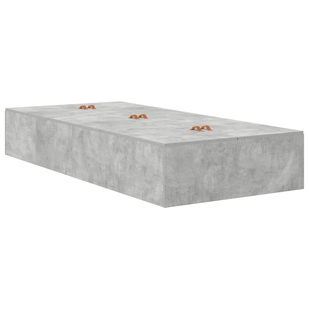 Struttura Letto con Contenitore Grigio Cemento 80x200 cm