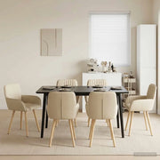 Sedie da pranzo 6 pz Tessuto Crema 56,5 x 50 x 87,5 cm 3428207