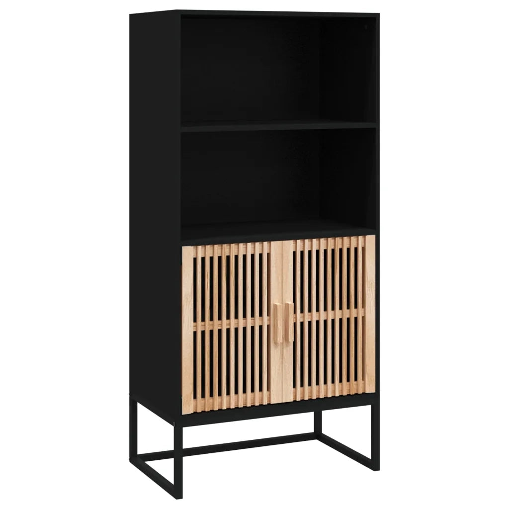 Credenza Nera 60x35x125 cm in Legno Multistrato 352134
