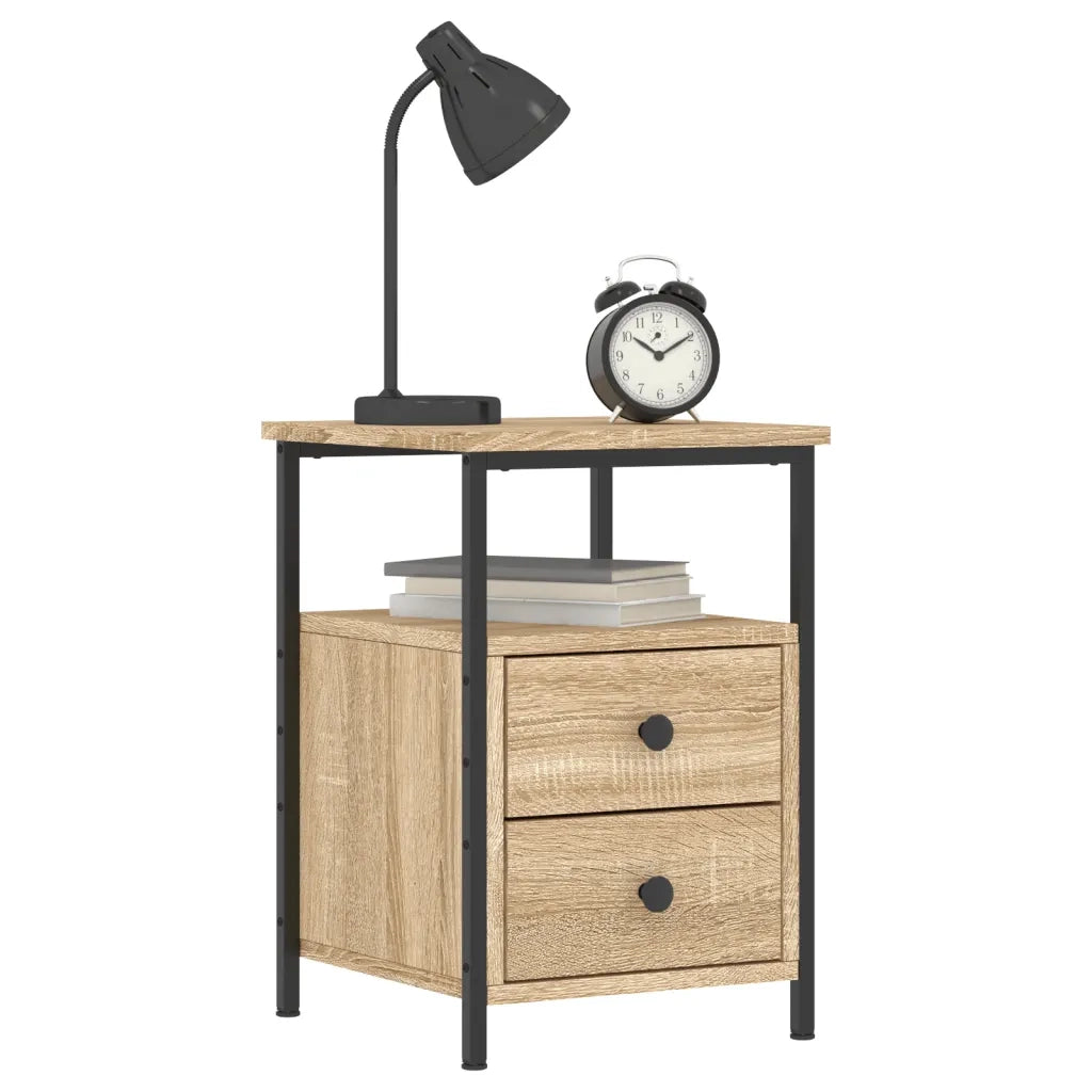 Comodini 2pz Rovere Sonoma 34x35,5x50 cm in Legno Multistrato 826016