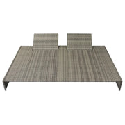 Lettino Prendisole Doppio con Cuscino in Polyrattan Grigio 42888