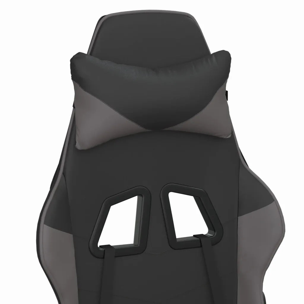 Sedia da Gaming | Sedia da e-sports Massaggiante Nero e Grigio in Similpelle