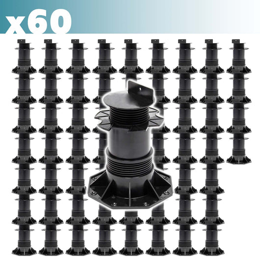 Set 60 supporti per pavimenti galleggianti Altezza regolabile 140-210mm Max 2700 kg Piedini per decking