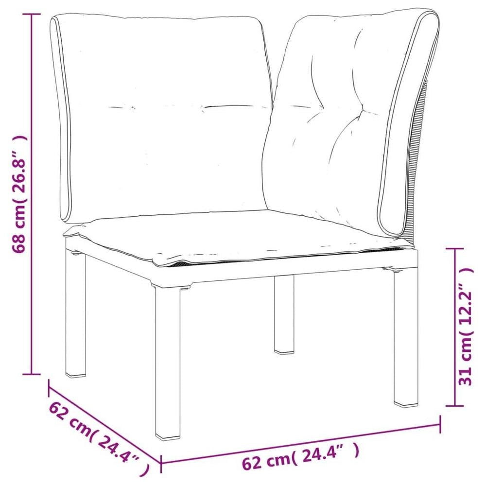 4-piece Garden Lounge Set, Black And Grey Poly Rattan