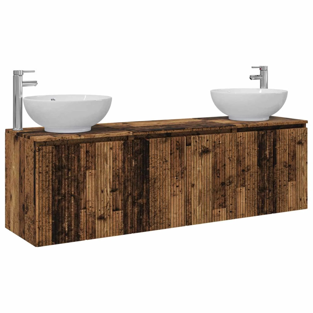 Set di Armadi da Bagno 3 pz Legno antico 49,5 x 44,5 x 65 cm 3405695
