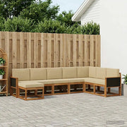 Set di divani da esterno con cuscino 8 pcs Naturale e Beige 3385444