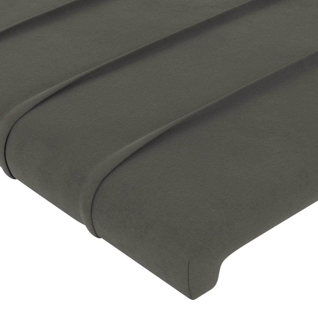 Testiera Grigio Scuro 144x5x78/88 cm in Velluto 346153