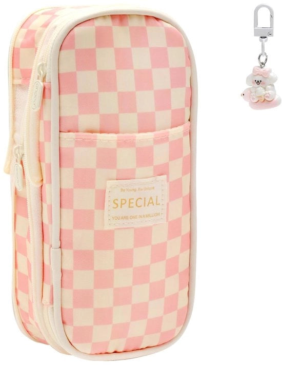 Etui Grande Penna - Disegno di Rosa - 4 Cassettoni - Custodia Pratica - Raffreddabile - Incluso Appoggio per Chiavi