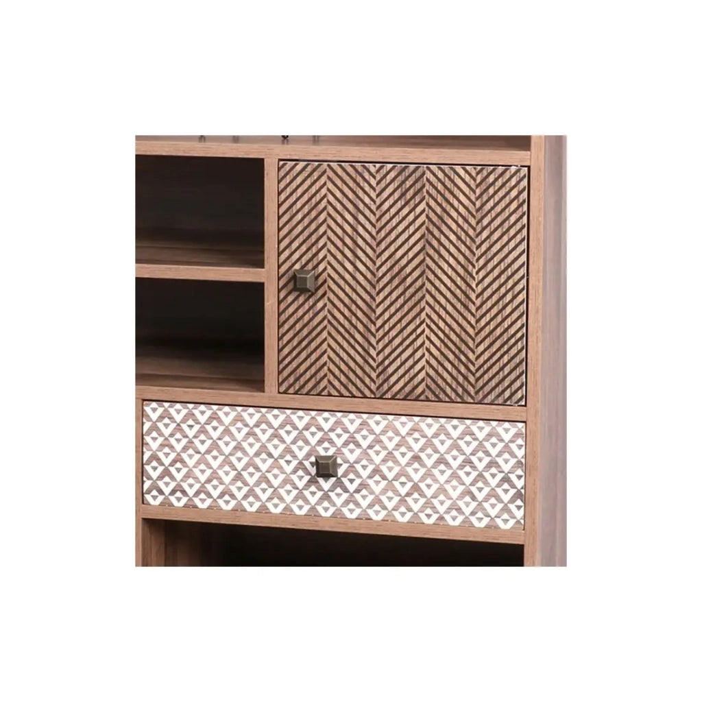 Libreria ALTA colore rovere chiaro con 2 porte e 1 cassetto - Design scandinavo e pratico spazio di archiviazione