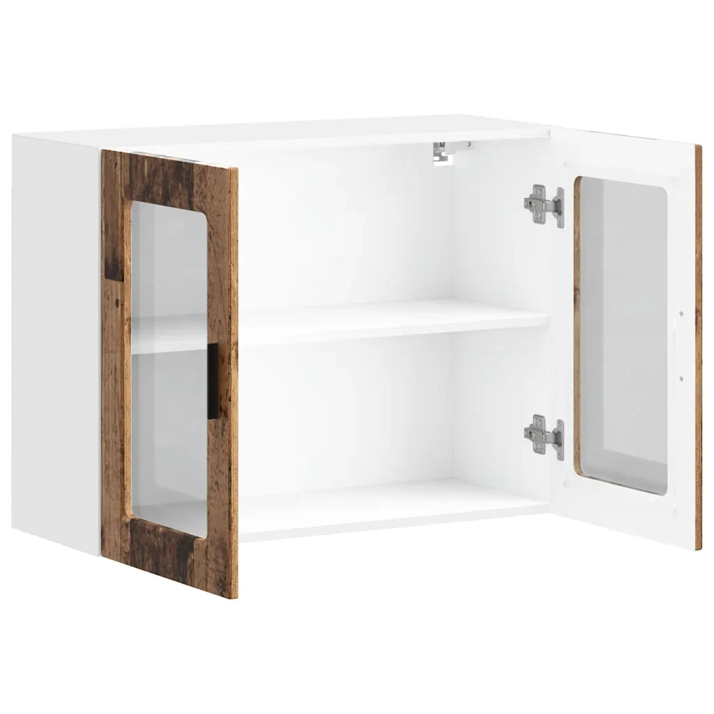 Pensile da Cucina con Porta in Vetro Porto Legno Vecchio