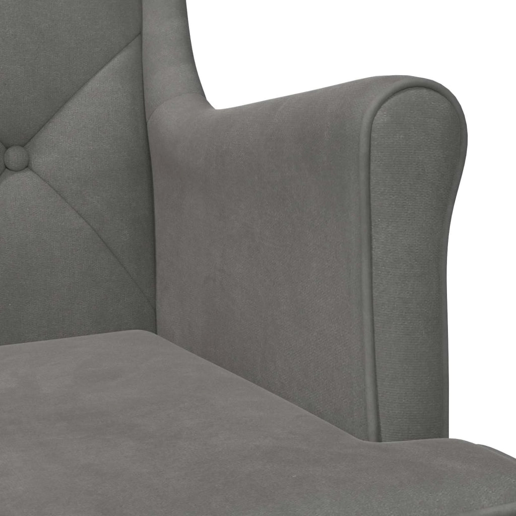 Poltrona Grigio Scuro Velluto
