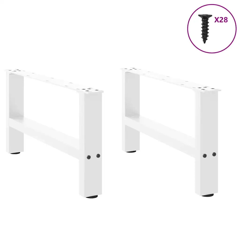 Gambe per Tavolino da CaffÃ¨ Bianche 2 pz 70x(30-31) cm Acciaio