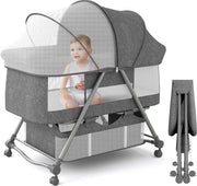 Culla portatile con materasso morbido, incluse funzioni di oscillazione e riposo, trasportabile, con sacchetto di trasporto, per bambini da 0 a 6 mesi, fino a 20 kg, set completo per neonati.