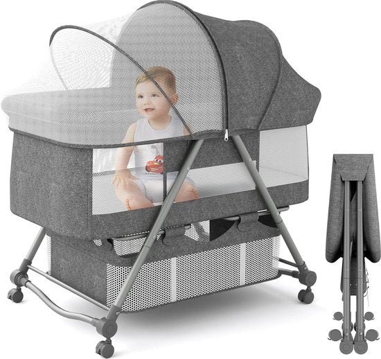 Culla portatile con materasso morbido, incluse funzioni di oscillazione e riposo, trasportabile, con sacchetto di trasporto, per bambini da 0 a 6 mesi, fino a 20 kg, set completo per neonati.