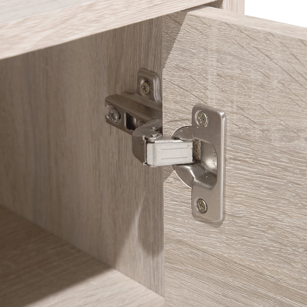 Mobile TV in legno chiaro con grigio per TV fino a 78ʺ con 2 ripiani