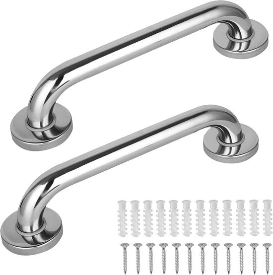 Maniglioni di sicurezza per bagno e toilette - Maniglione antiscivolo per anziani e bambini - 40 cm Bracciali in acciaio inossidabile - 2 pezzi