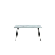 Tavolo Moderno Rettangolare in Marmo e Vetro Mirror cm. 120x80x75H