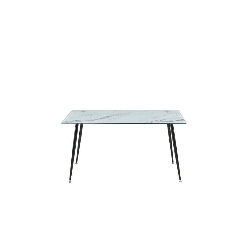 Tavolo Moderno Rettangolare in Marmo e Vetro Mirror cm. 120x80x75H