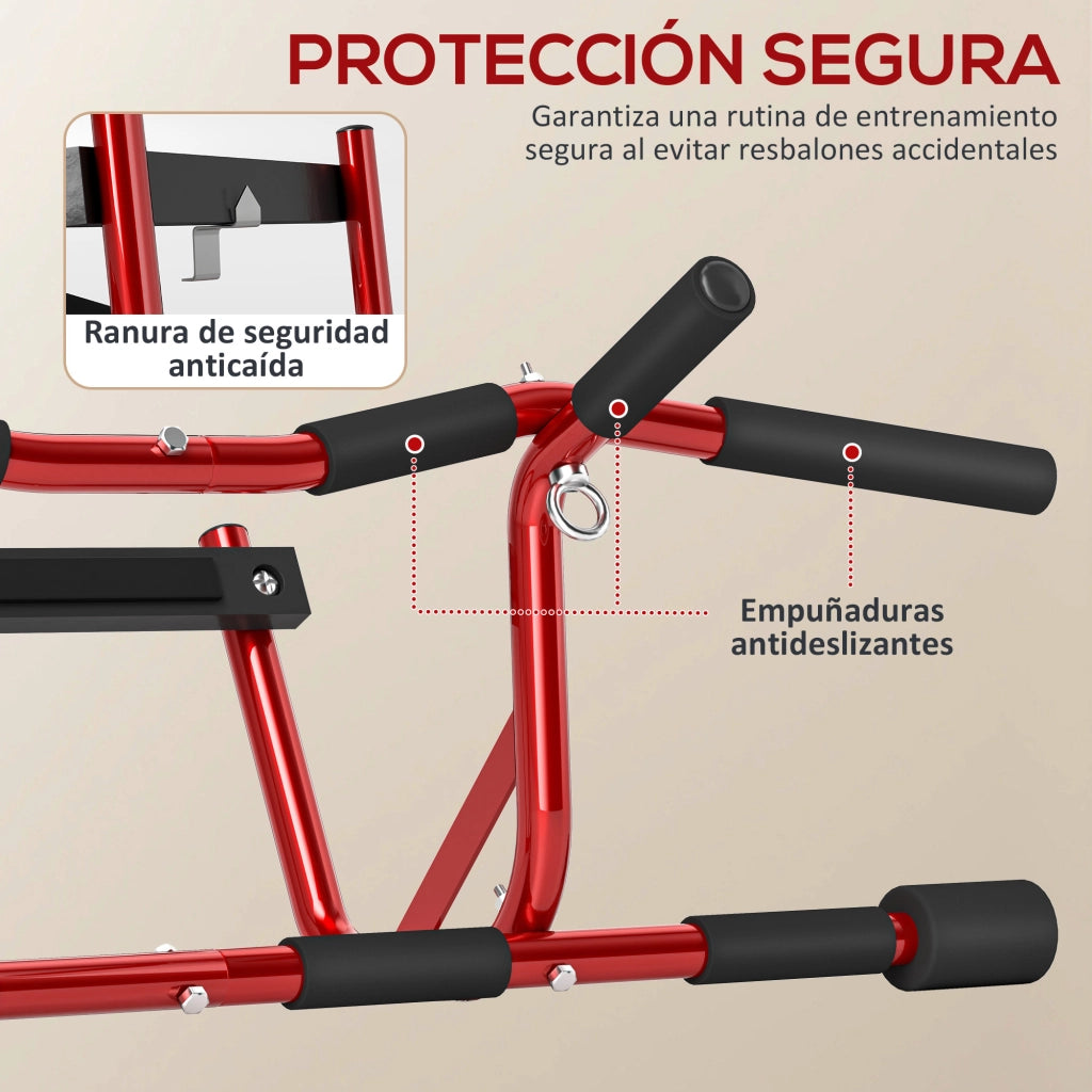 Sbarra per Trazioni a Parete ¨C zephmum ¨C Rosso e Nero 150 kg