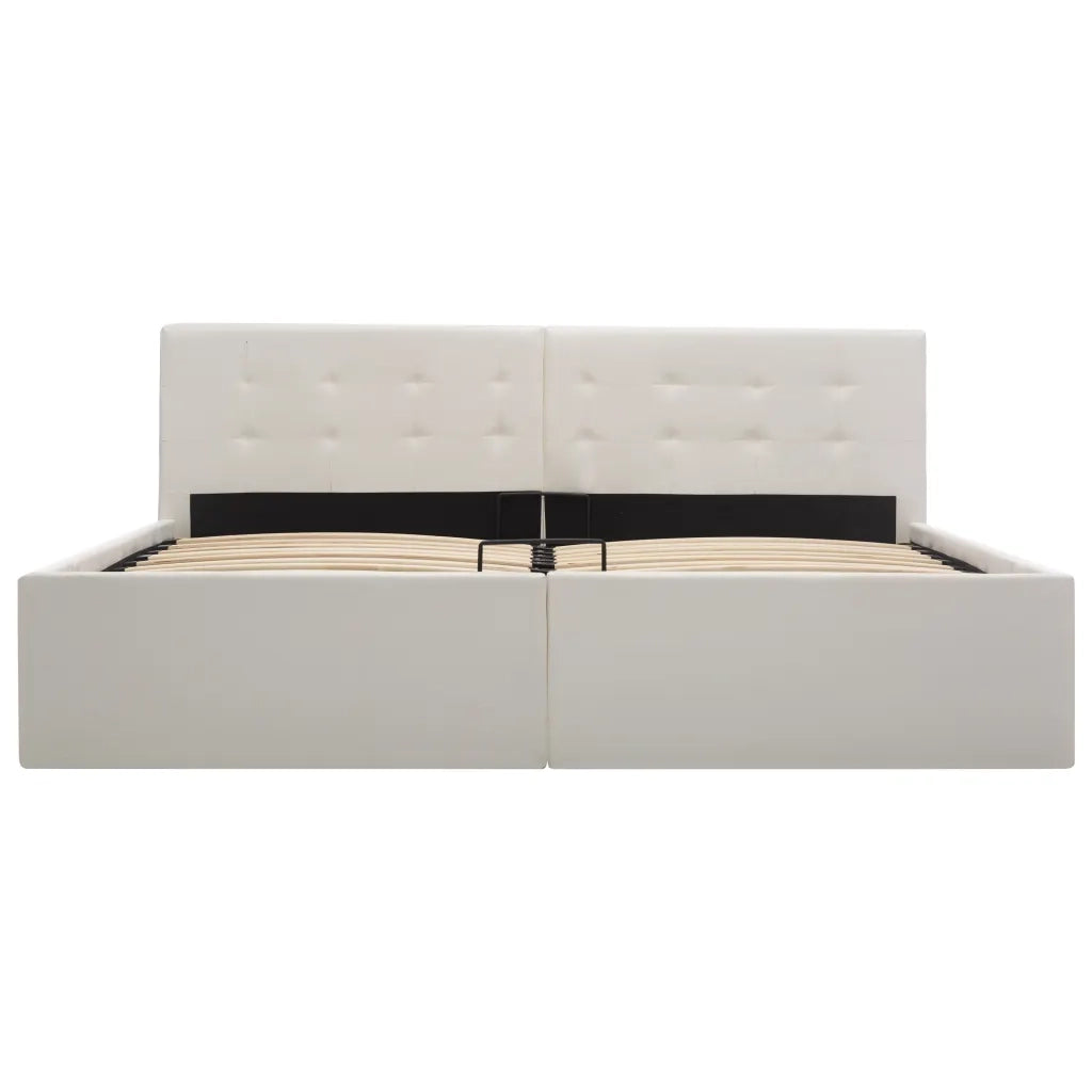 Giroletto con Contenitore Idraulico Bianco Similpelle 160x200 cm 285520