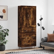 Credenza-Buffet-Armadio da cucina Rovere Fumo  69,5x34x180 cm in Legno Multistrato 427032