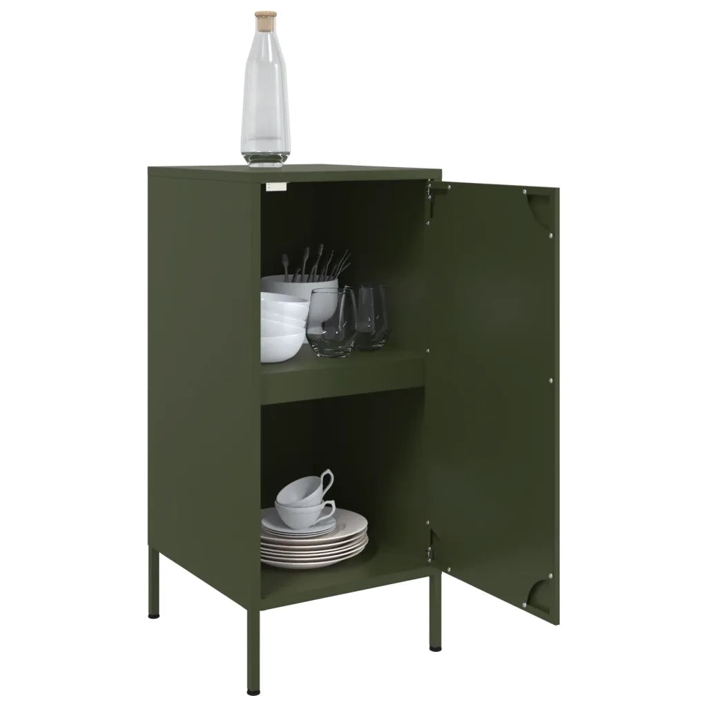 Credenze 2 pz Verde Oliva 36x39x79 cm Acciaio