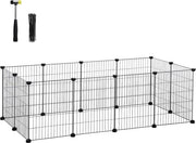 Recinzione per animali da giardino - Criceto e coniglio recinzione metallica - 143 x 73 x 46 cm - Nero