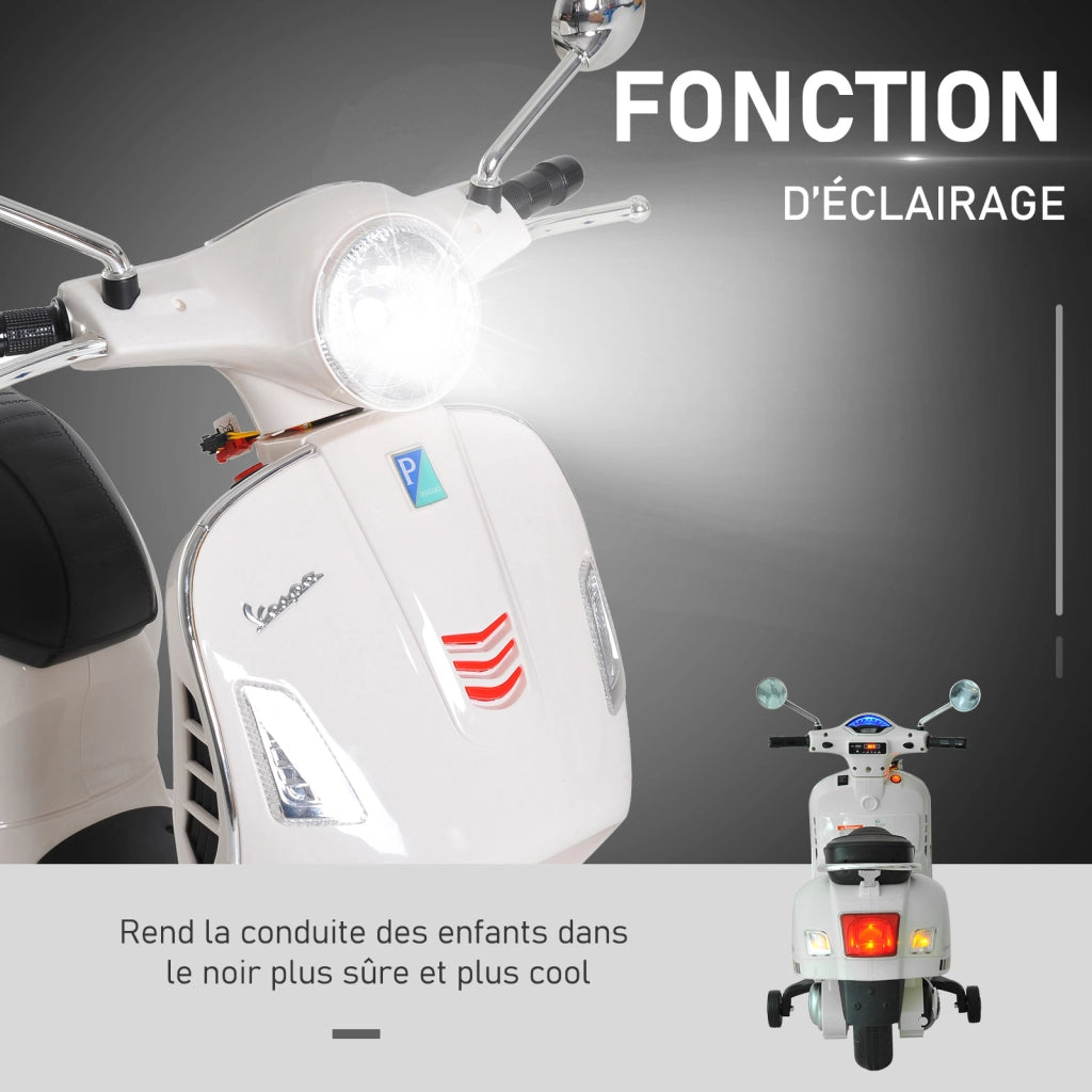 Scooter Elettrico Vespa per Bambini ¨C zephmum ¨C Bianco 102x51x76 cm