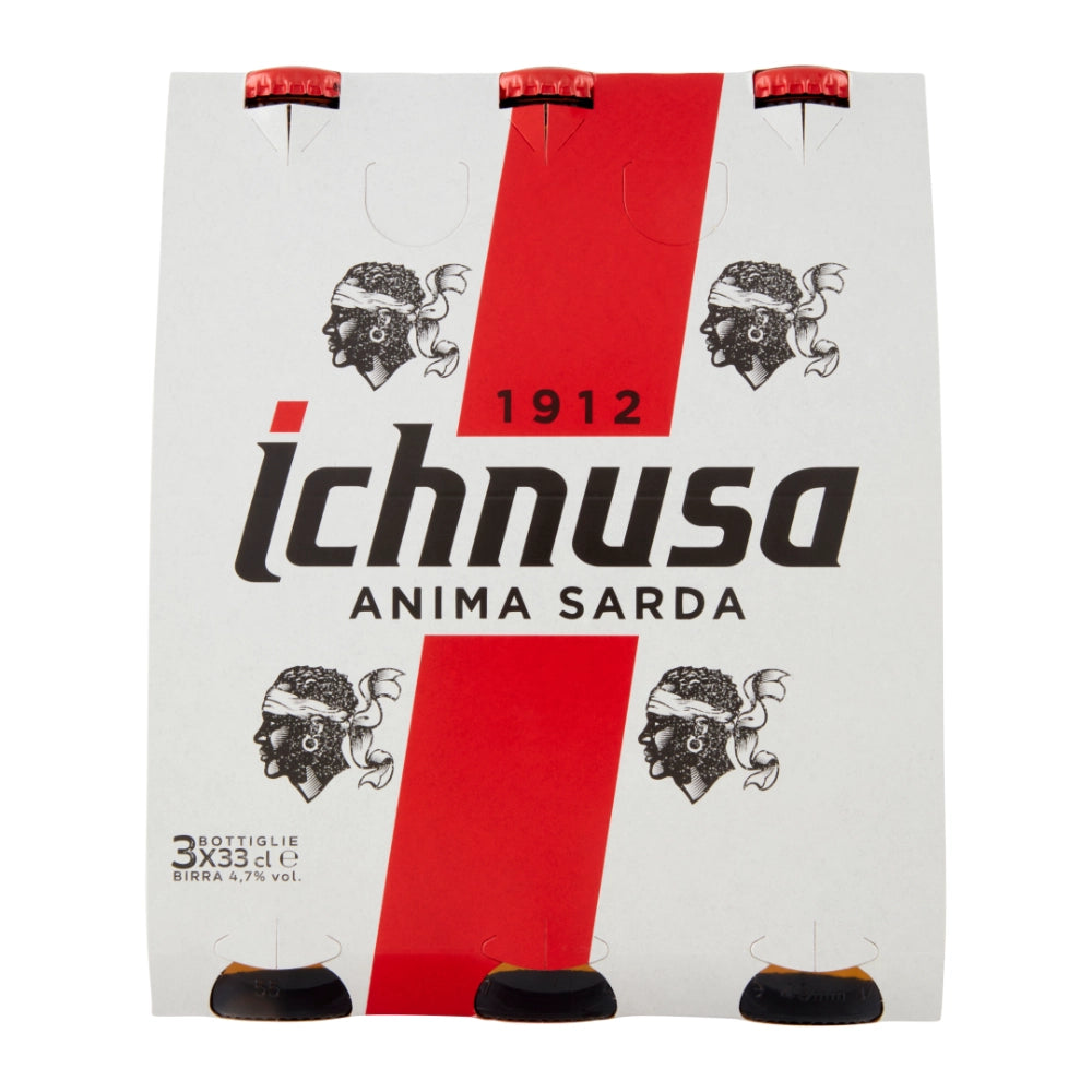 Ichnusa birra anima sarda confezione bottiglie 3x33 cl