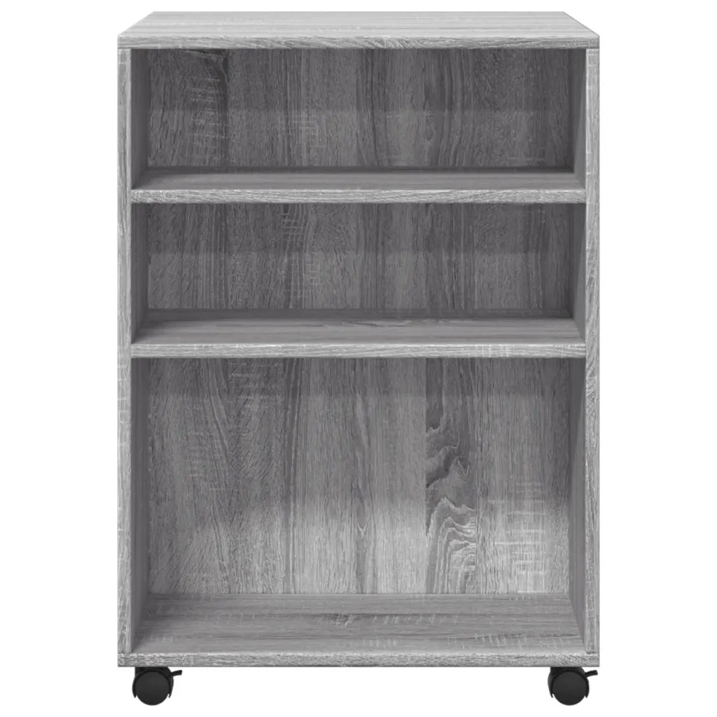 Tavolino con Ruote Grigio Sonoma 55x60x78 cm in Truciolato
