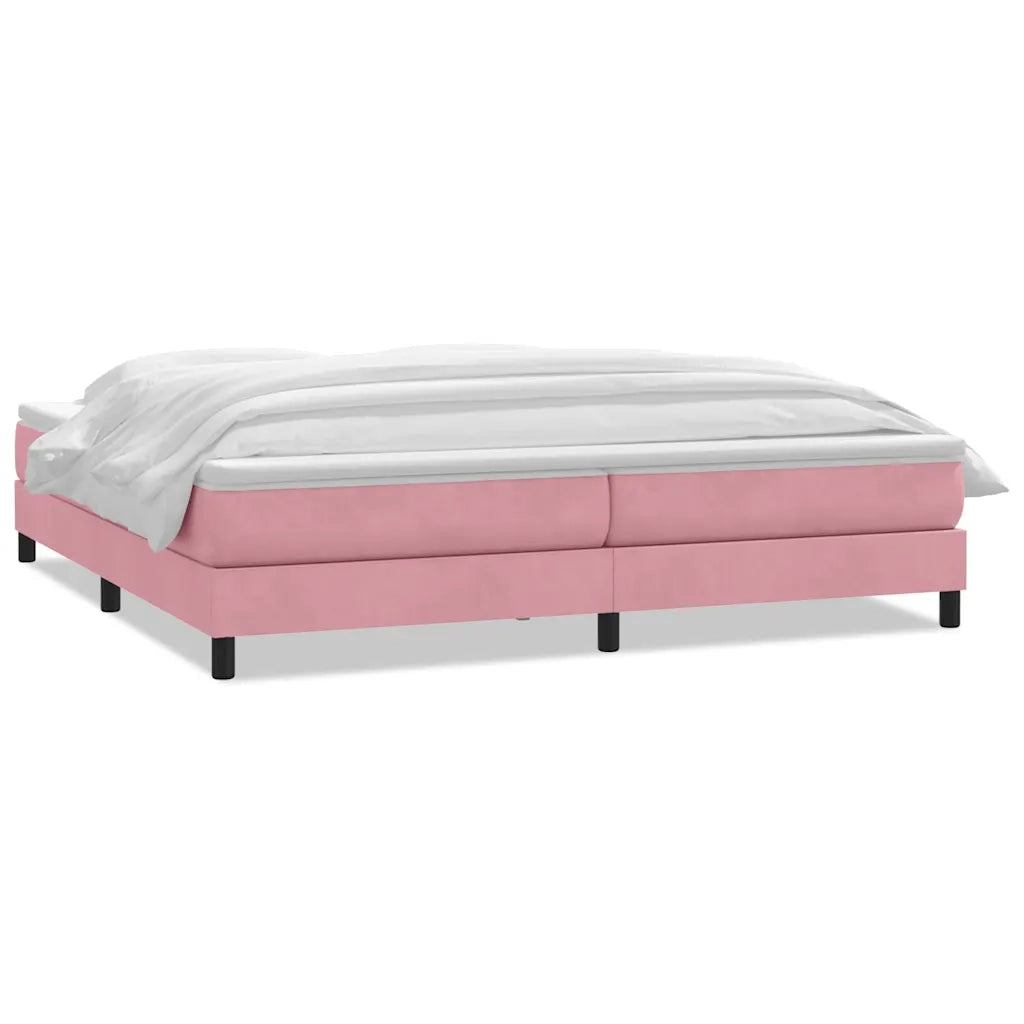 vidaXL Giroletto a Molle con Materasso Rosa 180x210 cm in Velluto