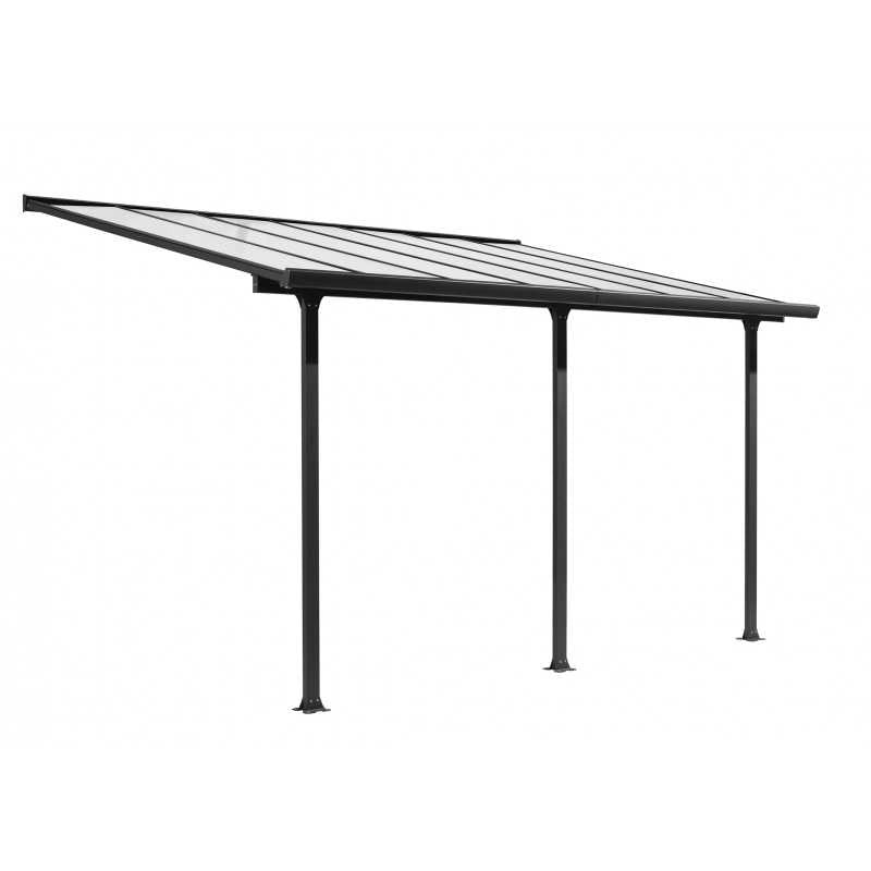 Tettoia addossata in alluminio 501x307 cm – Pergola con copertura in policarbonato 6 mm anti-UV – TT3050AL Foresta