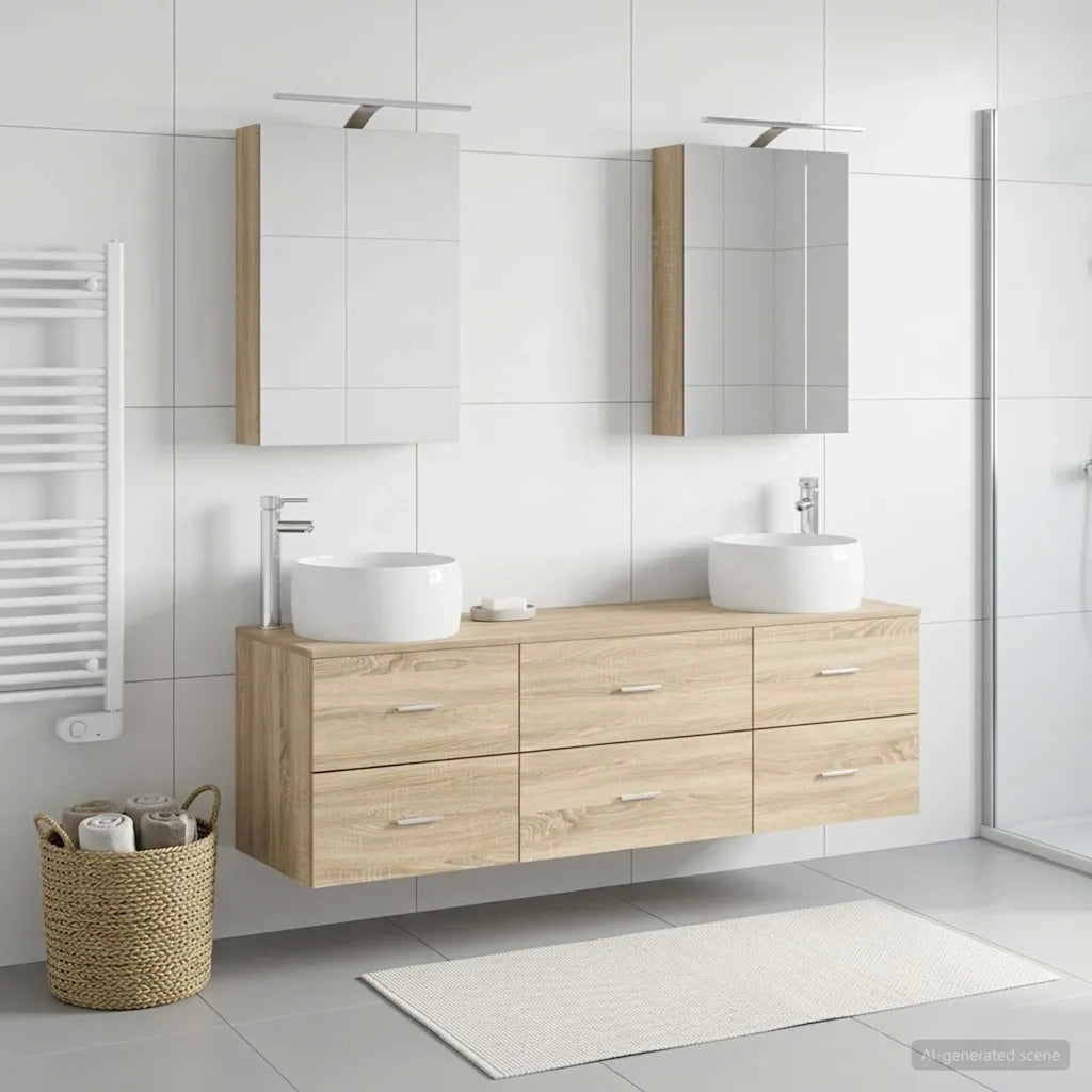 Set di mobili per il bagno 5 pcs Rovere Sonoma 3406993