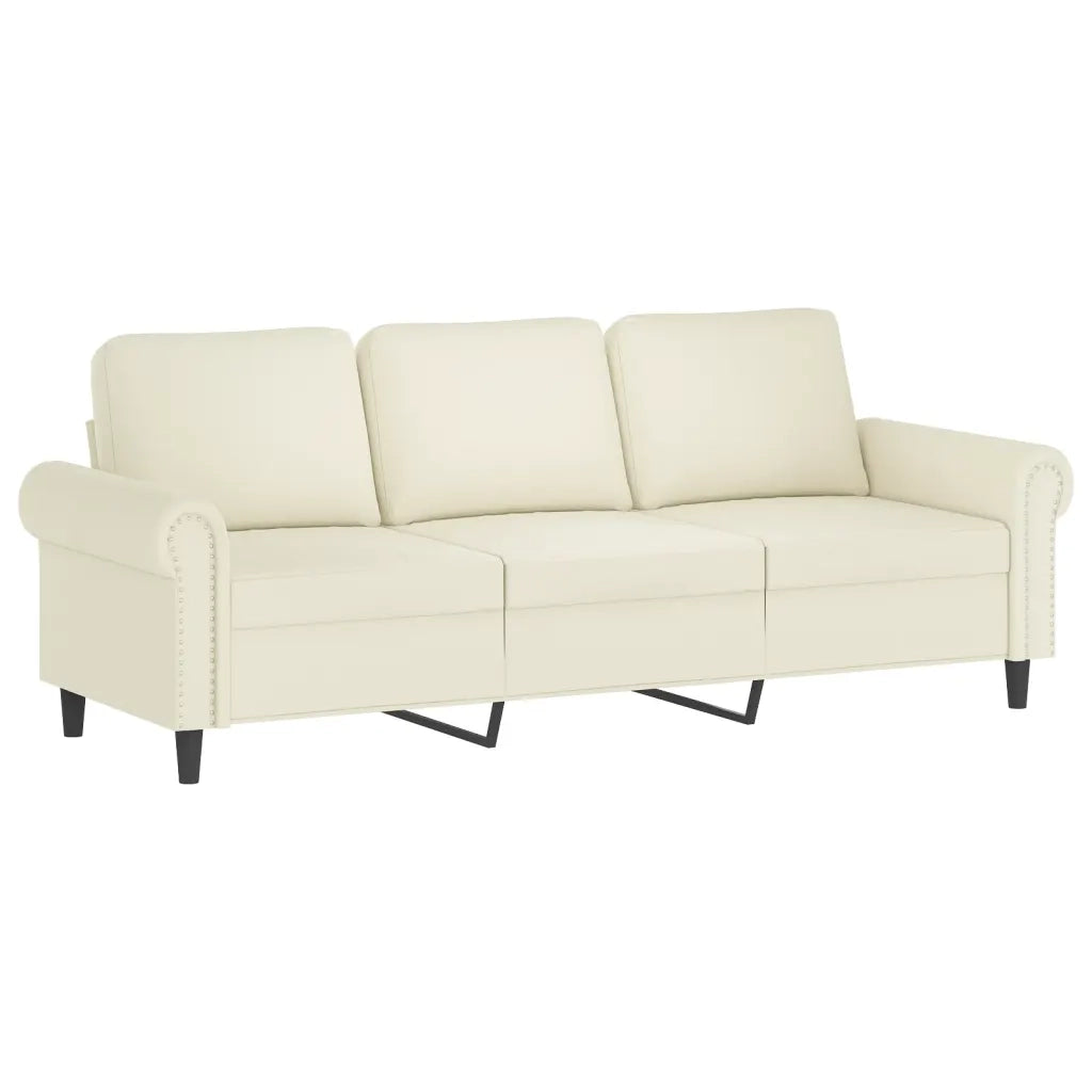 Set di Divani 3 pz con Cuscini Crema in Velluto 3202178