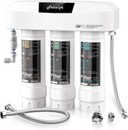 Sistema di Filtrazione dell'Acqua per Sottofondo - Purificazione dell'Acqua - Rimuove il 99,99% delle Impurità - 1 pezzo - Bianco - Blocco di Carbone Attivo - 0,5 micron