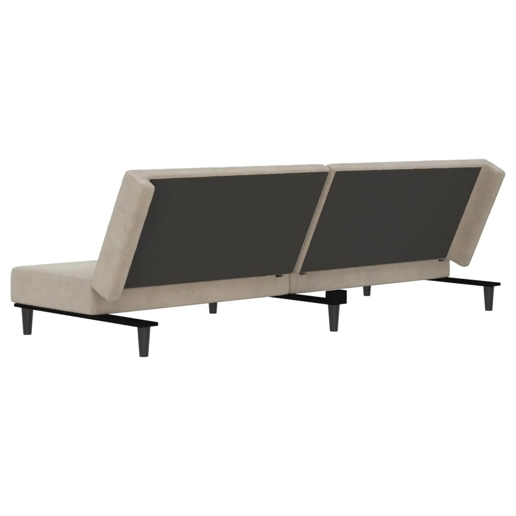 Divano letto | Sof¨¤ letto | Letto singolo a 2 Posti Grigio Chiaro in Velluto