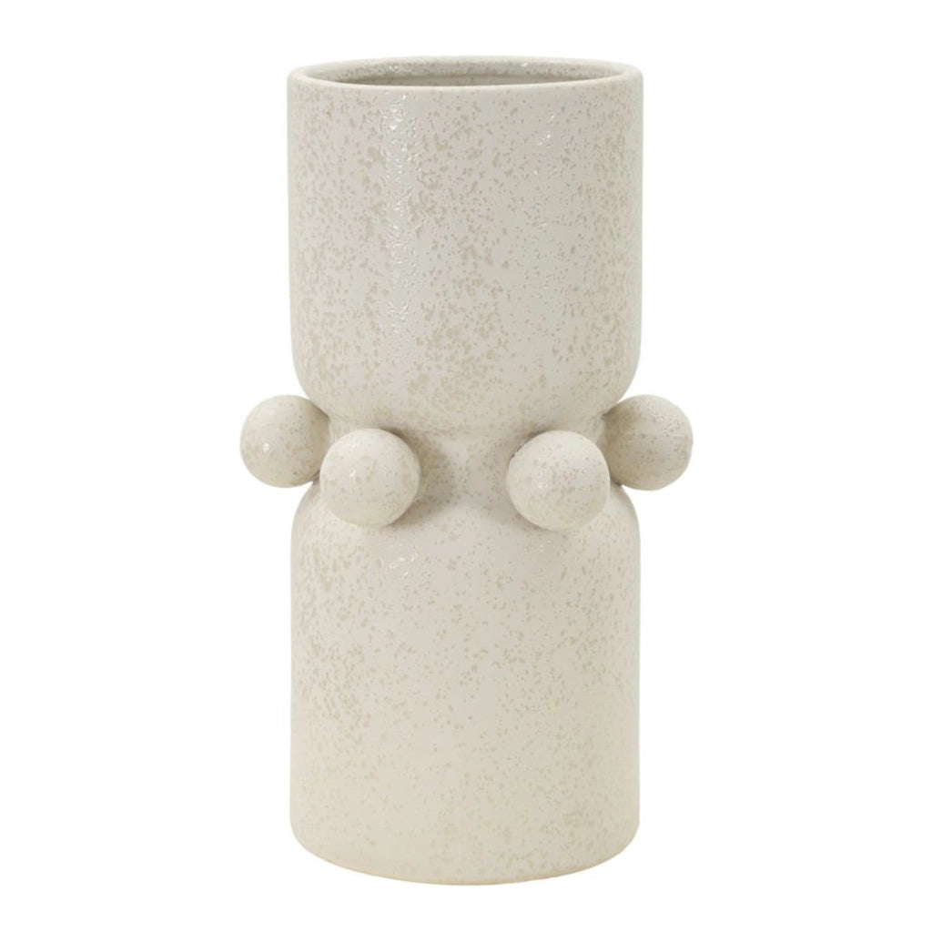 Vaso Decorativo VKH646, Beige, Ceramica, 16x16x28 cm