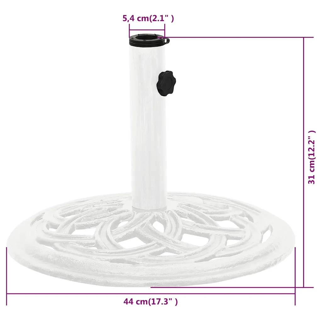 Base per ombrellone-Supporto per ombrellone Bianca 44x44x31 cm in Ghisa 460627